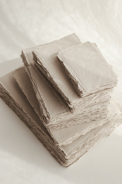 Beige Deckle Edge Handmade Cotton Rag Paper