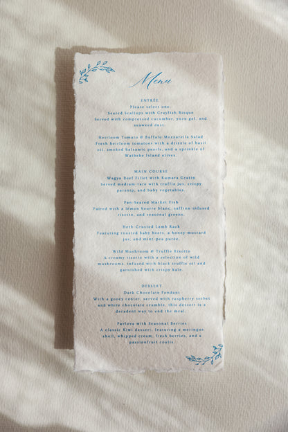 'Kristina' Blue Calligraphy Style Wedding Invitation