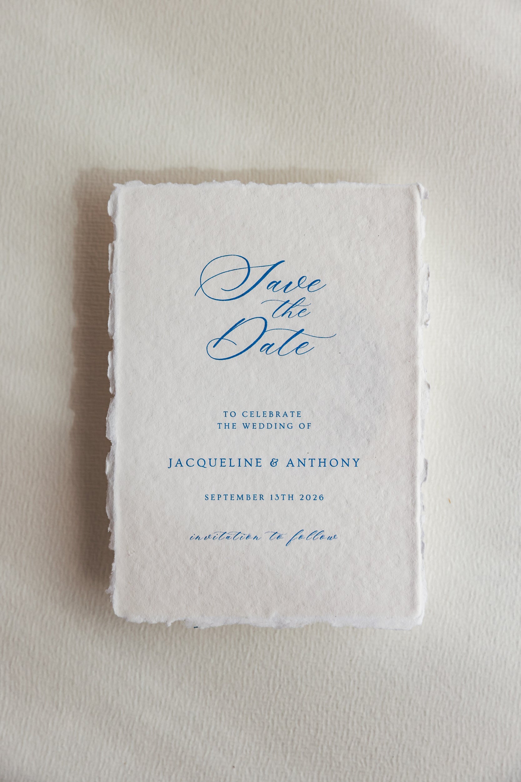 'Jacqueline' Calligraphy Style Wedding Invitation