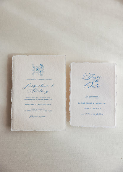 'Jacqueline' Calligraphy Style Wedding Invitation