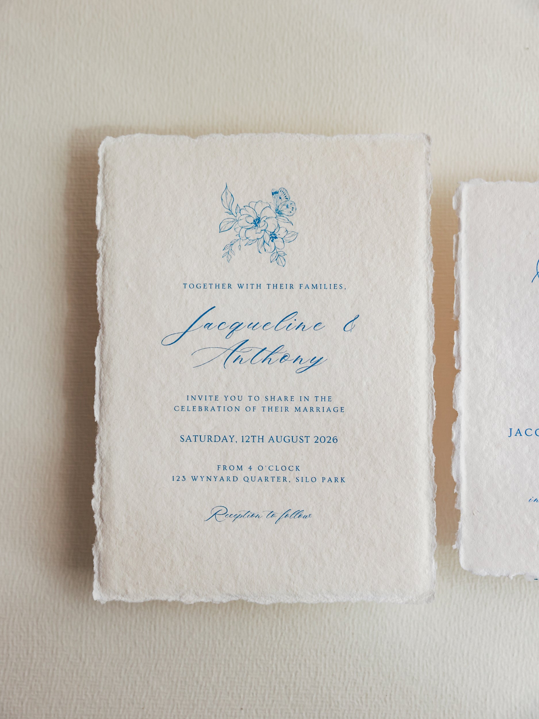 'Jacqueline' Calligraphy Style Wedding Invitation