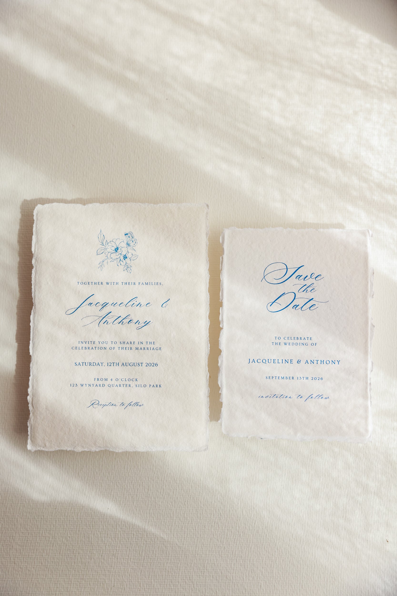 'Jacqueline' Calligraphy Style Wedding Invitation