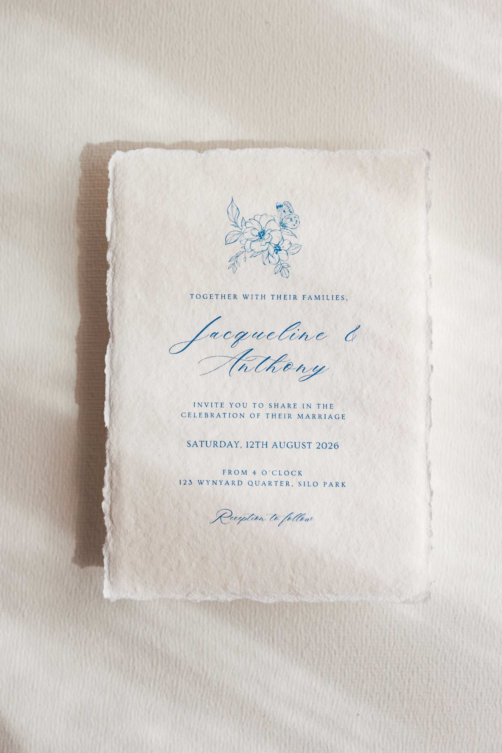 'Jacqueline' Calligraphy Style Wedding Invitation