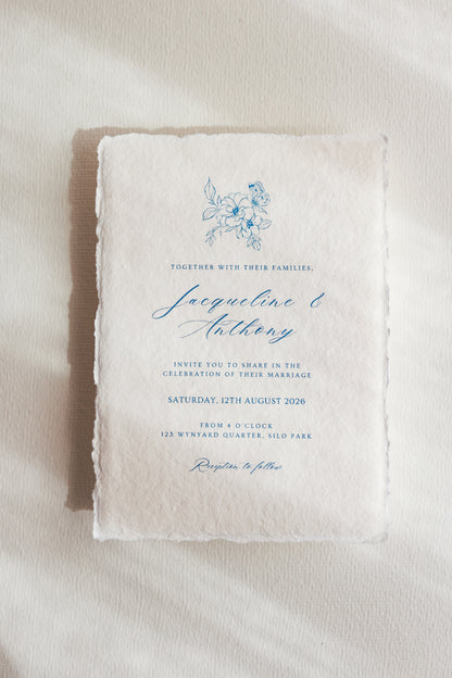 'Jacqueline' Calligraphy Style Wedding Invitation