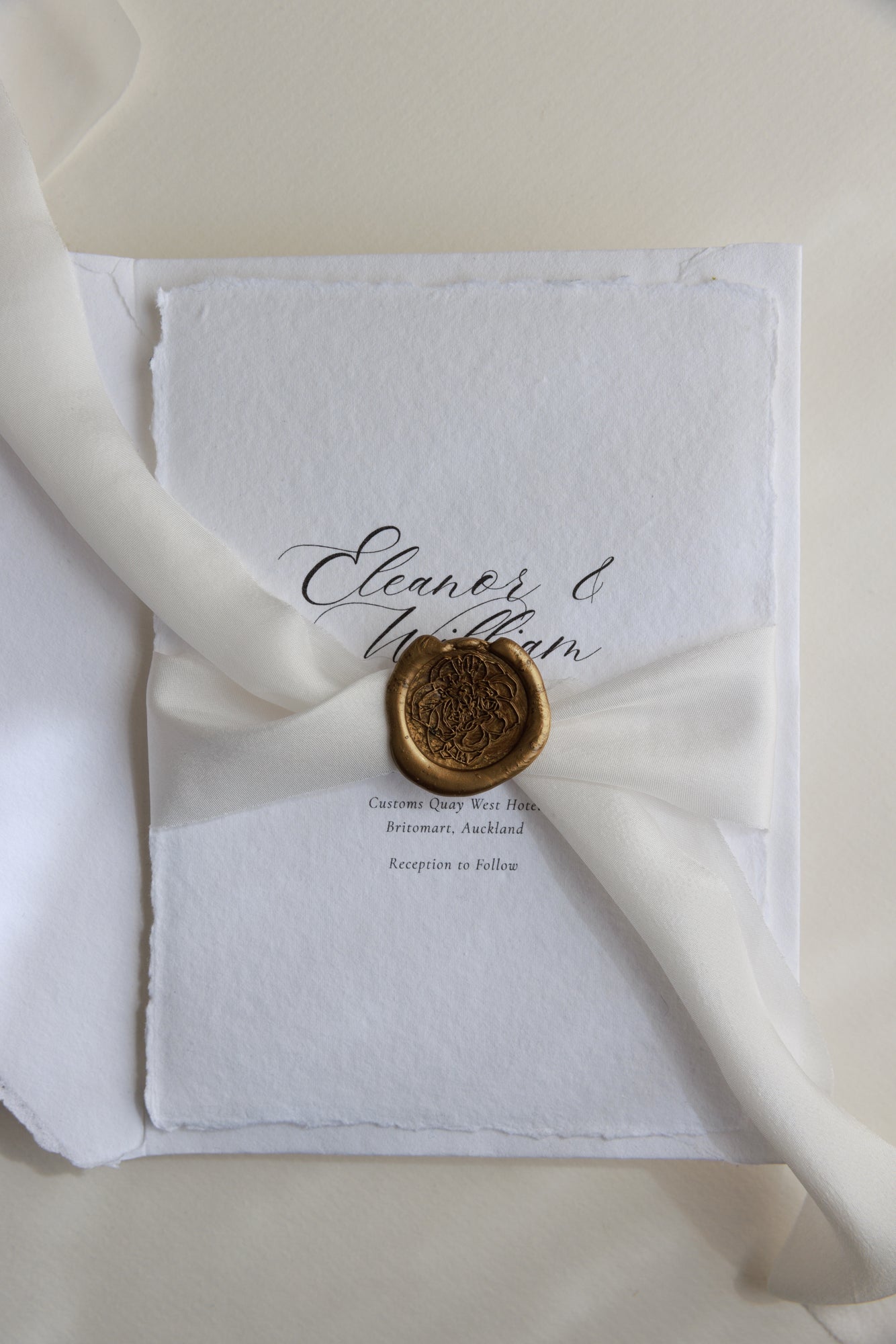 'Eleanor' Handmade Paper Wedding Stationery Invitation