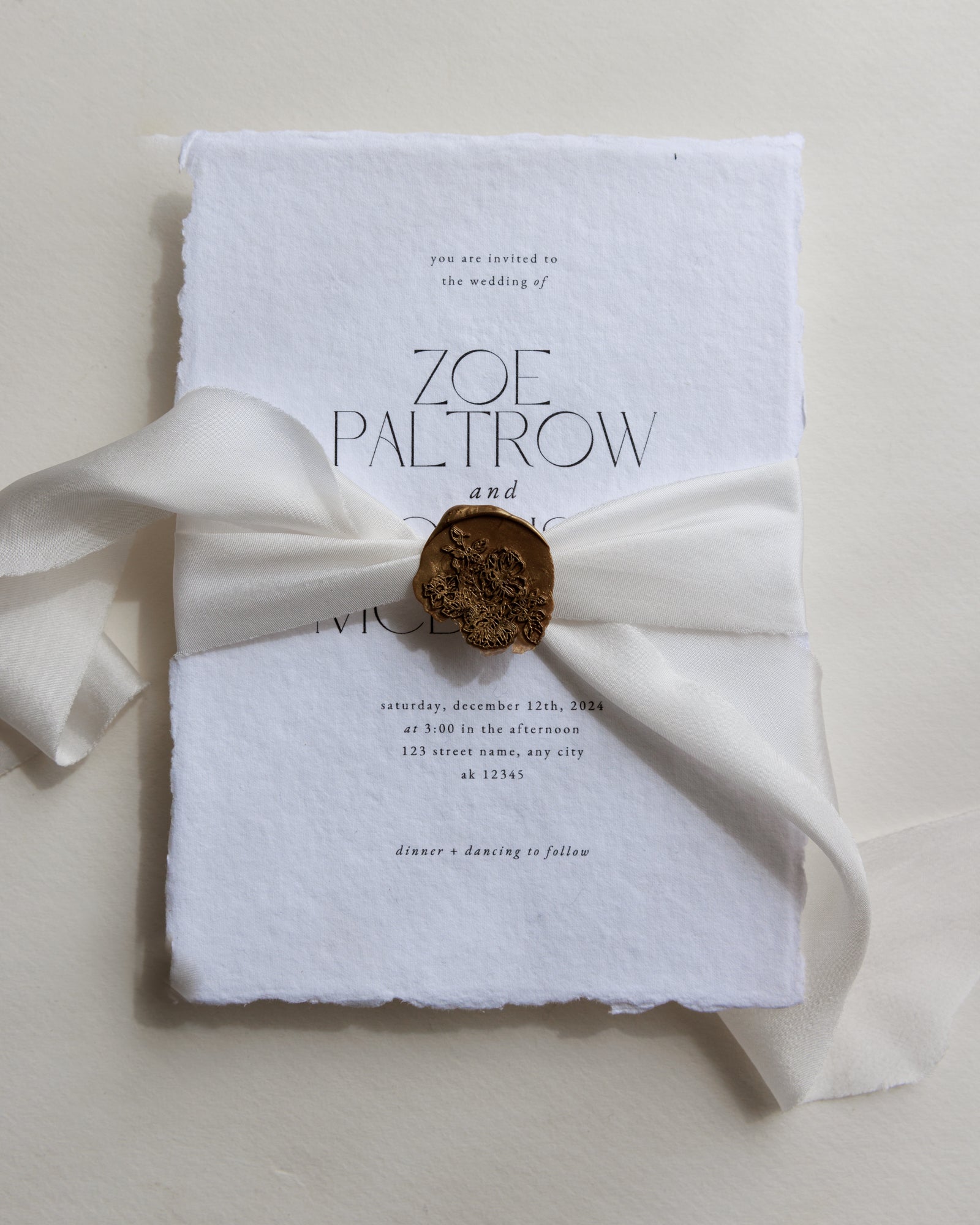 'Zoe' Handmade Paper Wedding Stationery Invitation (Copy)