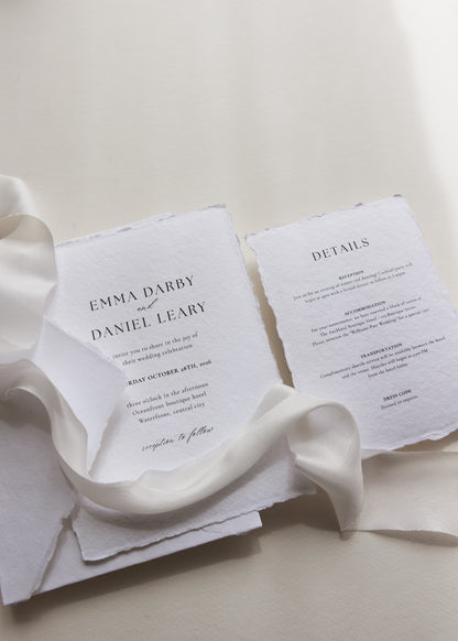 'Emma' Handmade Paper Wedding Stationery Invitation
