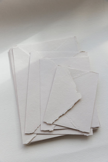 Envelopes - SAND Deckle Edge Handmade Cotton Rag Envelopes