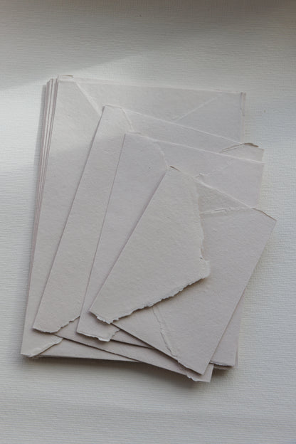Envelopes - SAND Deckle Edge Handmade Cotton Rag Envelopes