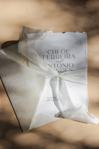 'Chloe' Handmade Paper Wedding Stationery Invitation