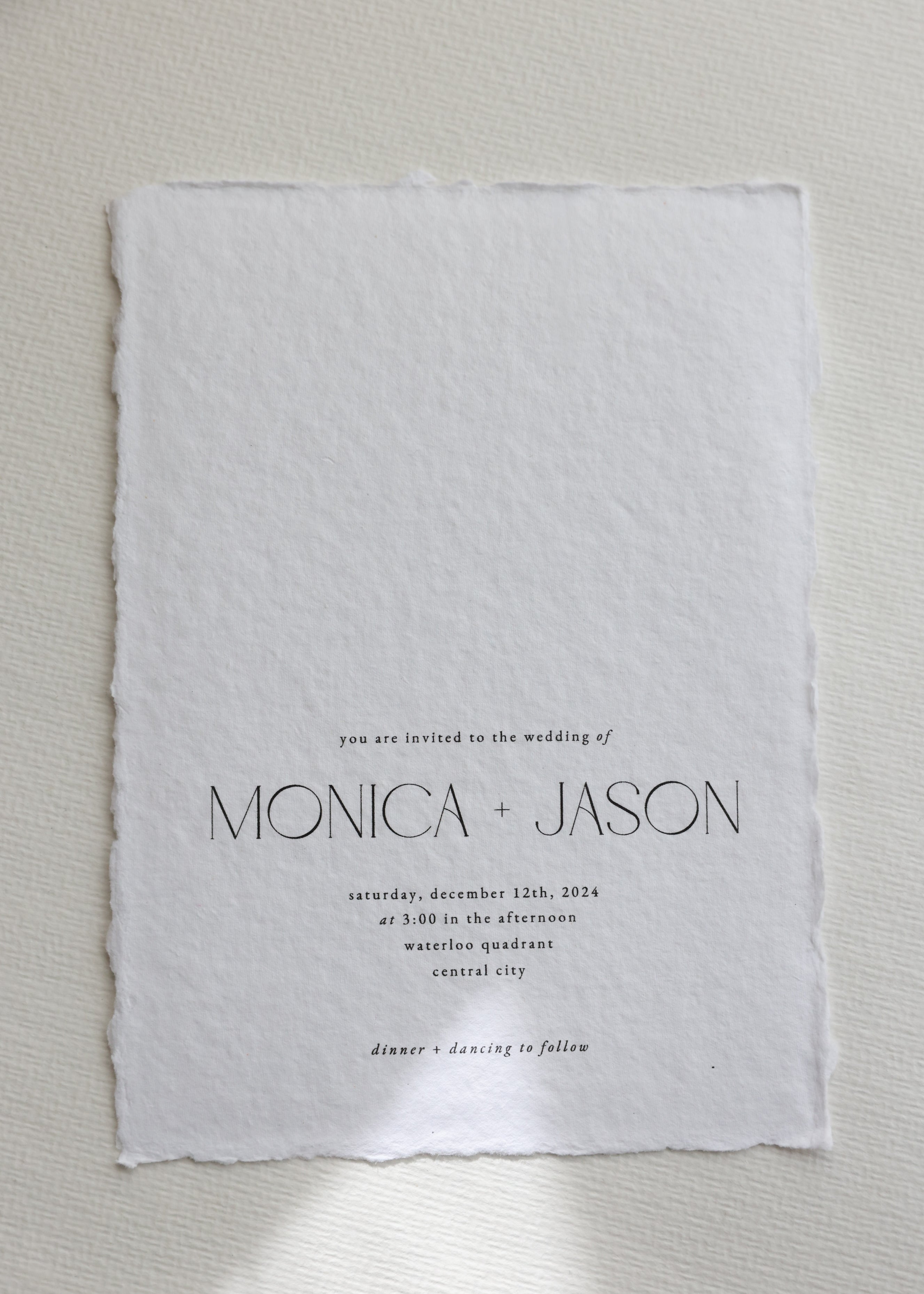 'Monica' Calligraphy Style Wedding Invitation