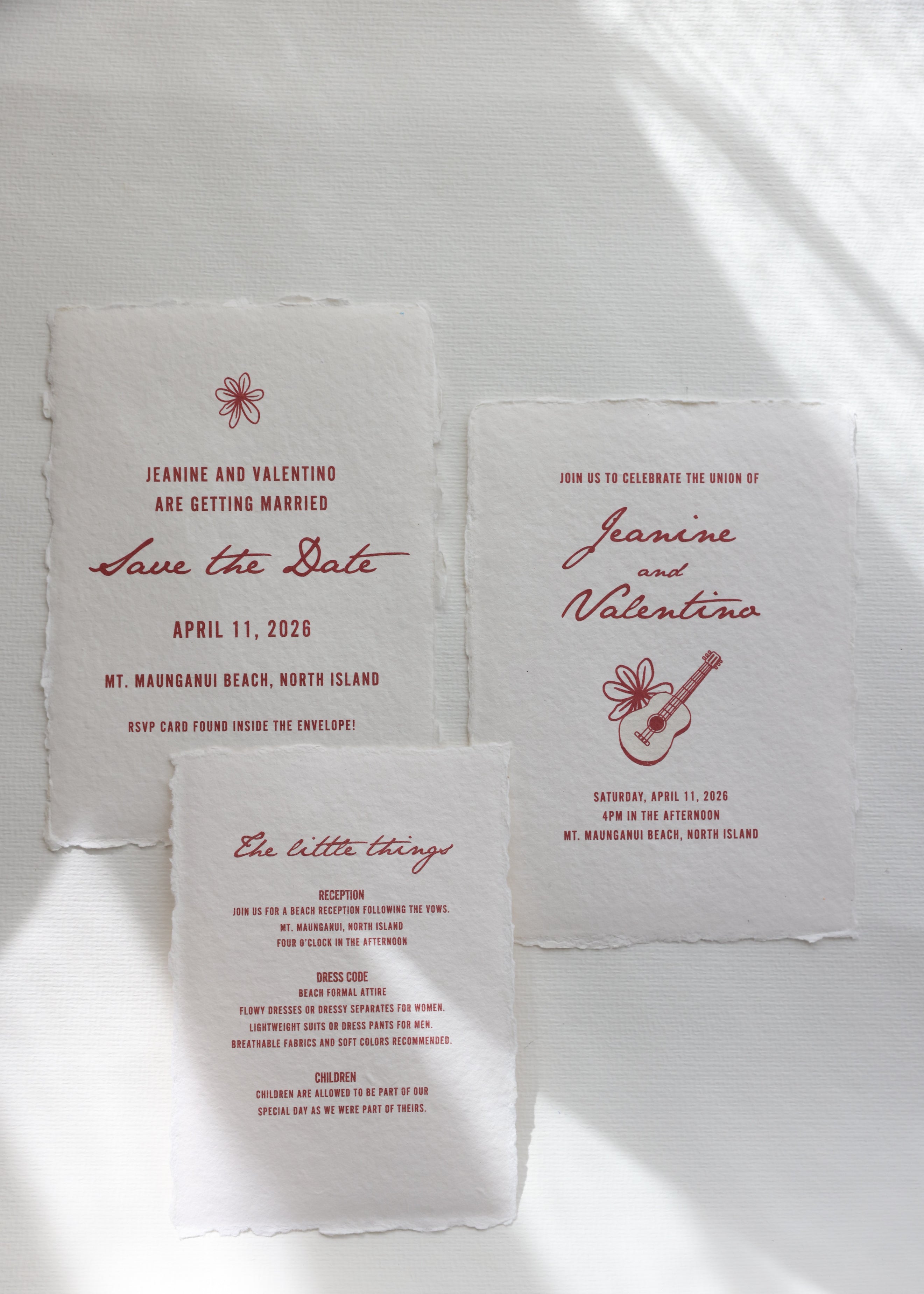 'Jeanine' Calligraphy Style Wedding Invitation