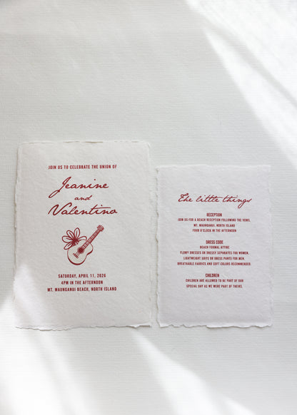 'Jeanine' Calligraphy Style Wedding Invitation
