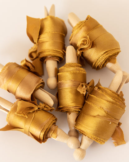 Gold Satin Silk Ribbon