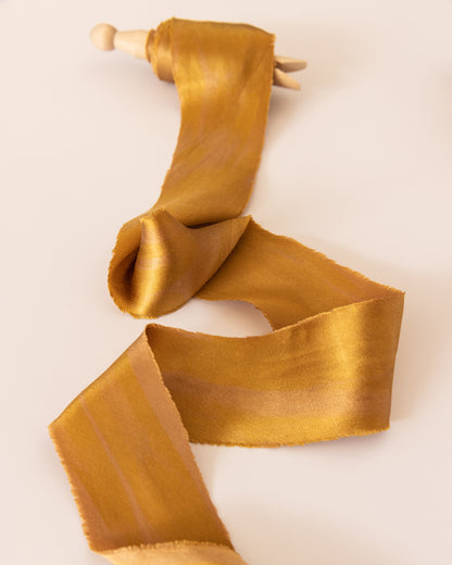 Gold Satin Silk Ribbon