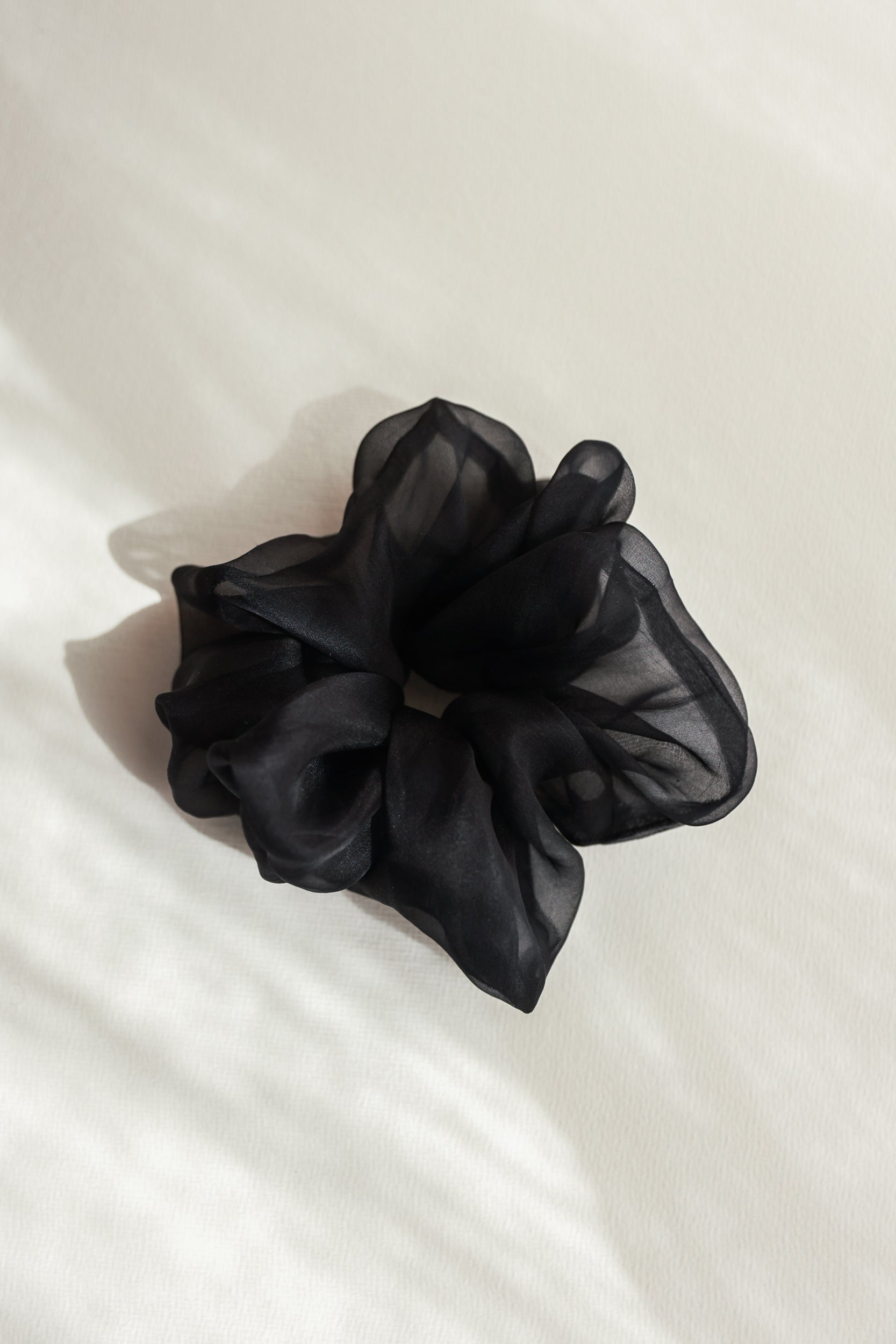 Black Silk Organza Scrunchy