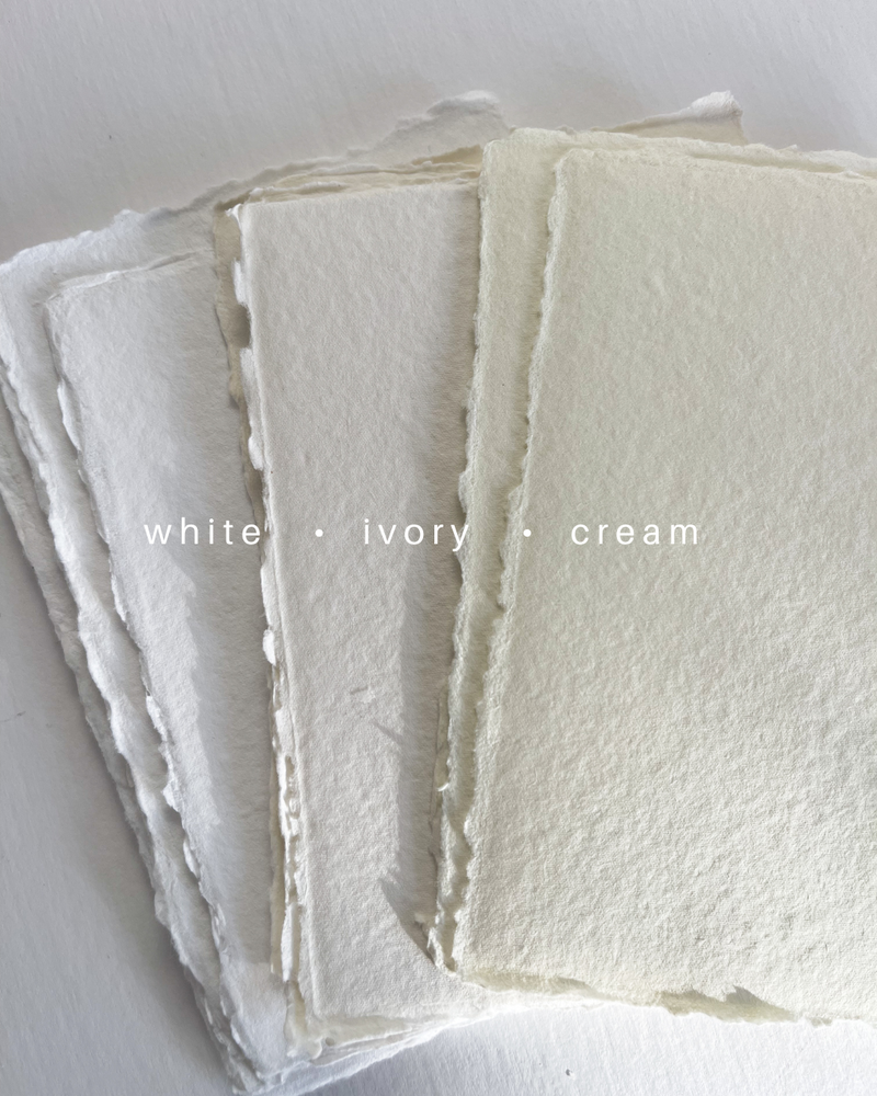 Ivory Handmade Cotton Rag Deckle Edge Paper | Feathers and Stone