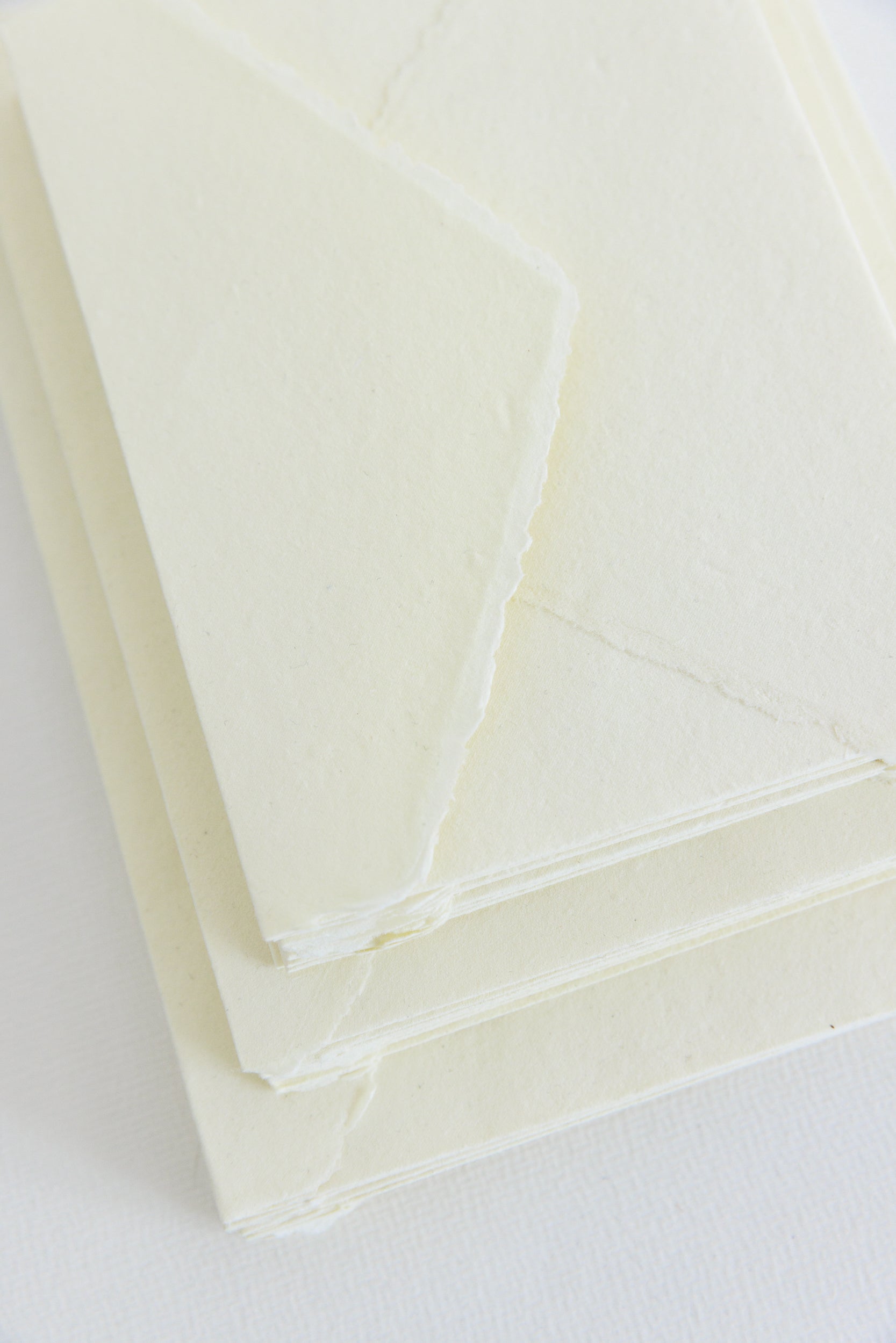 Cream Deckle Edge Handmade Cotton Rag Envelopes