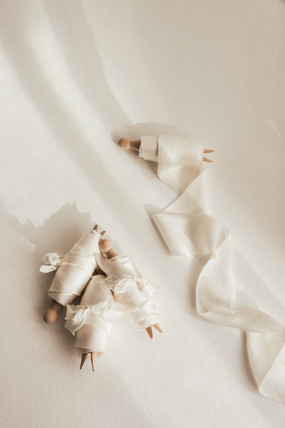 Off White • Satin Silk Ribbon