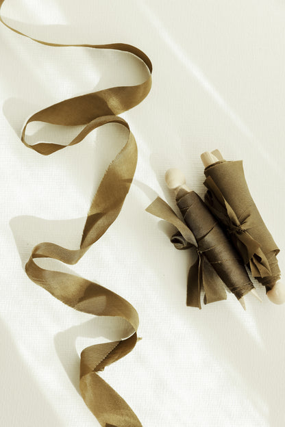 Khaki Green • Habotai Silk Ribbon