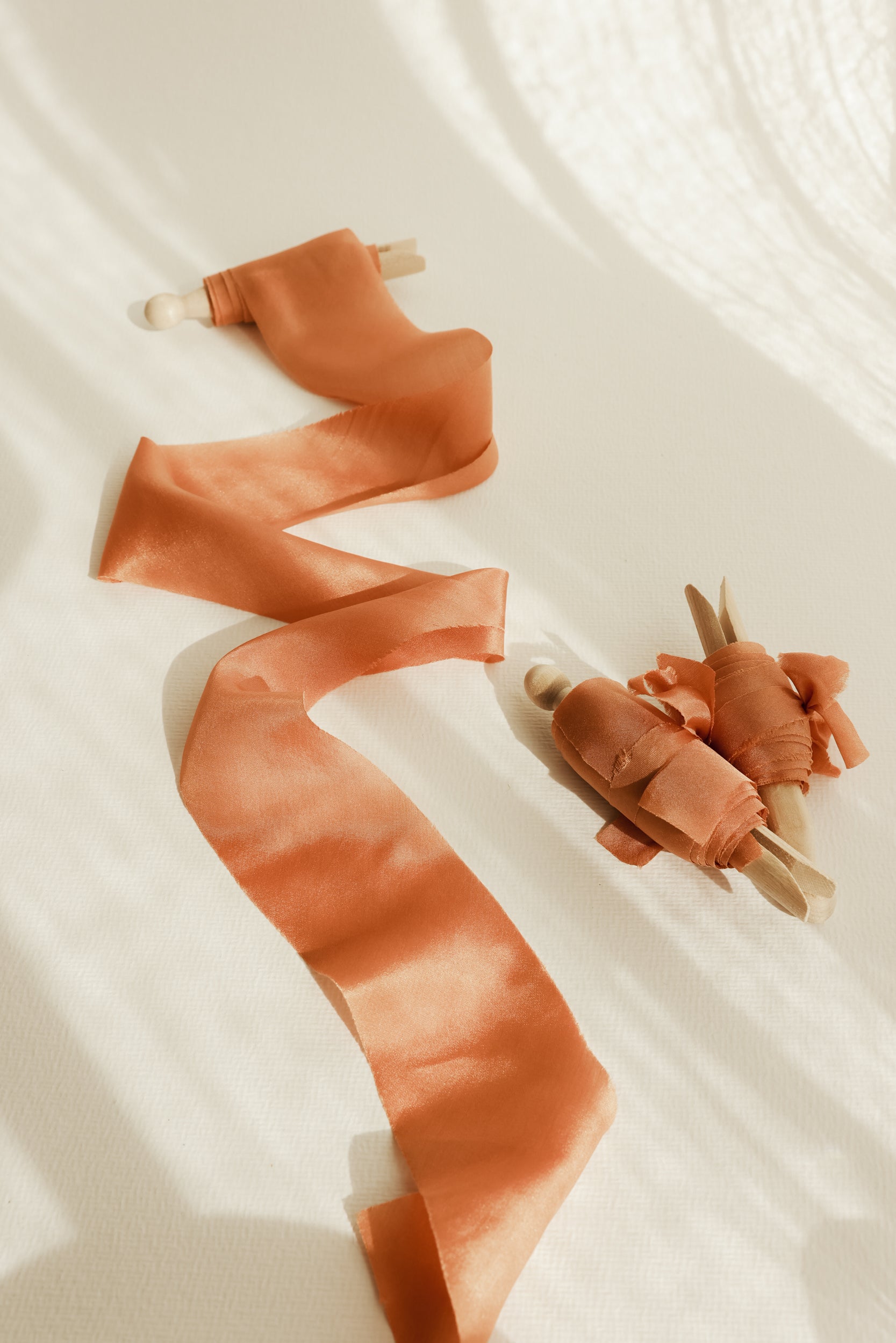 Orange Tangerine Silk Ribbon