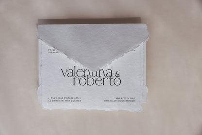 'Valentina' Handmade Paper Wedding Stationery Invitation