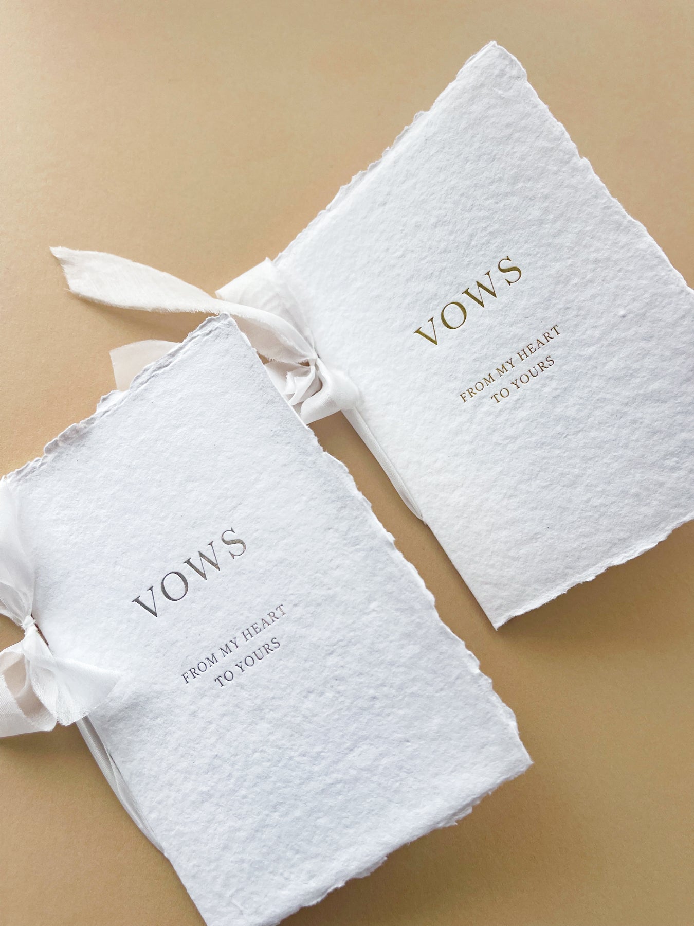 Silver or Gold Foil Pressed Vow Books