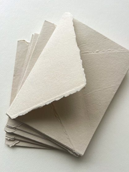 Beige Deckle Edge Cotton Rag Envelopes