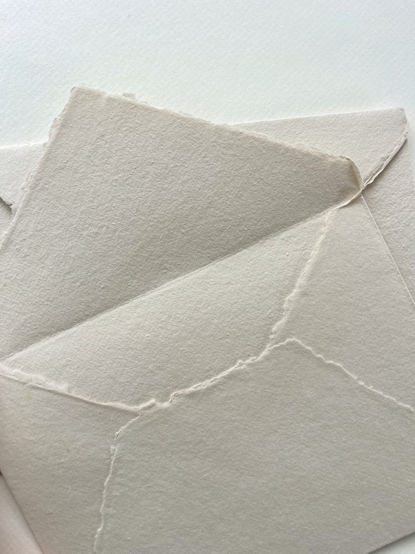 Beige Deckle Edge Cotton Rag Envelopes