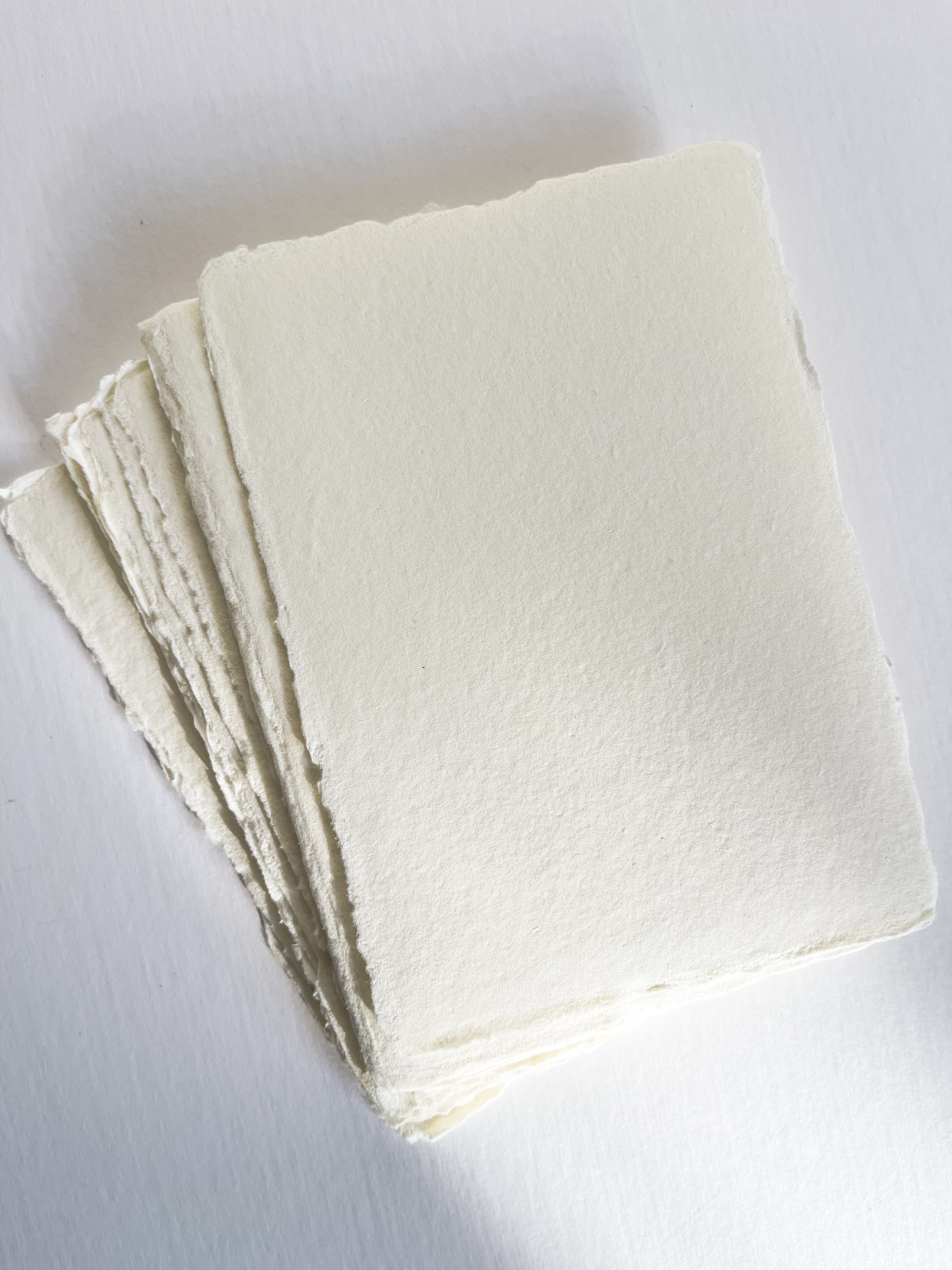 Cream Handmade Deckle Edge Cotton Rag Paper