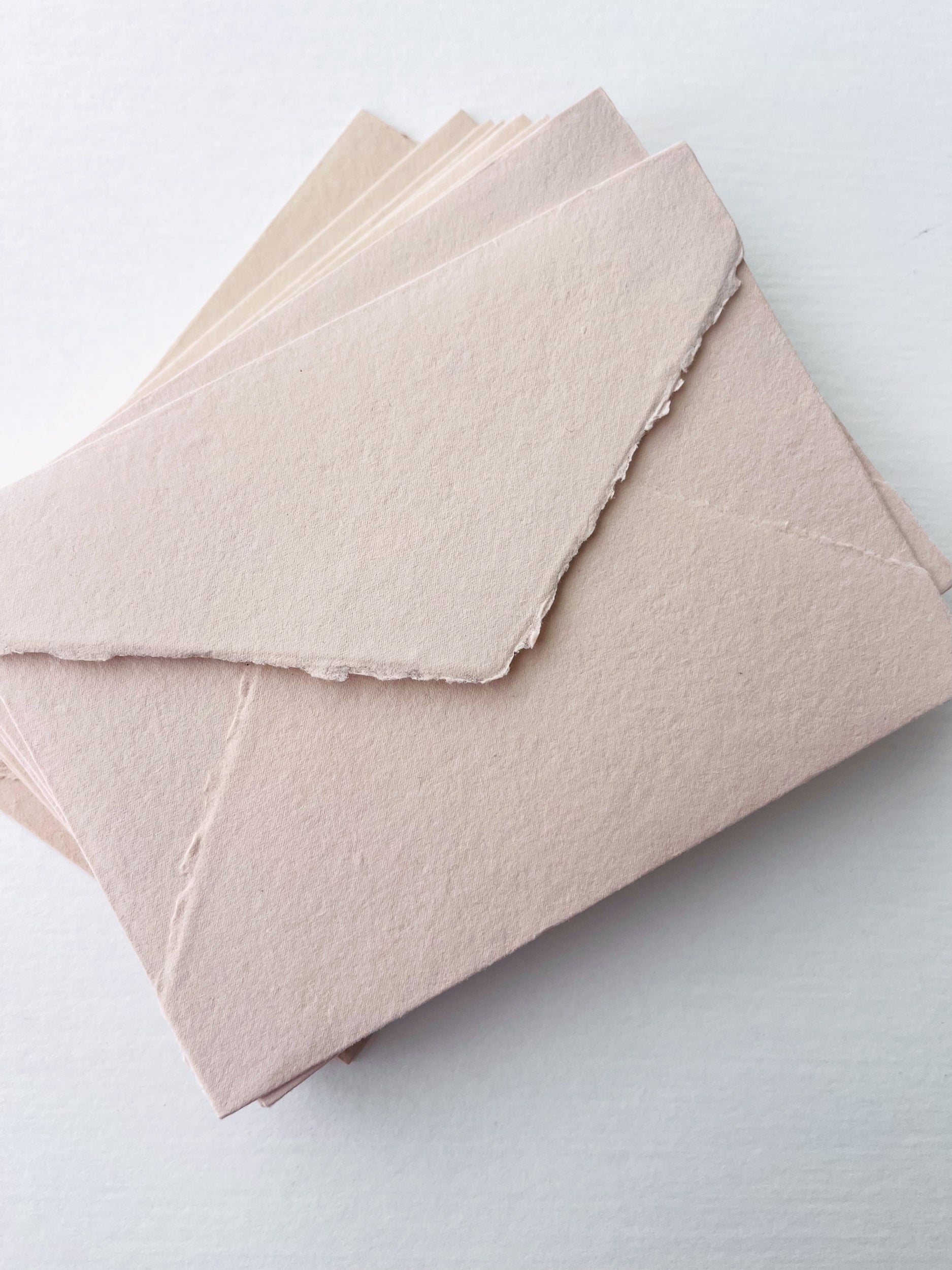 Blush Deckle Edge Cotton Rag Envelopes