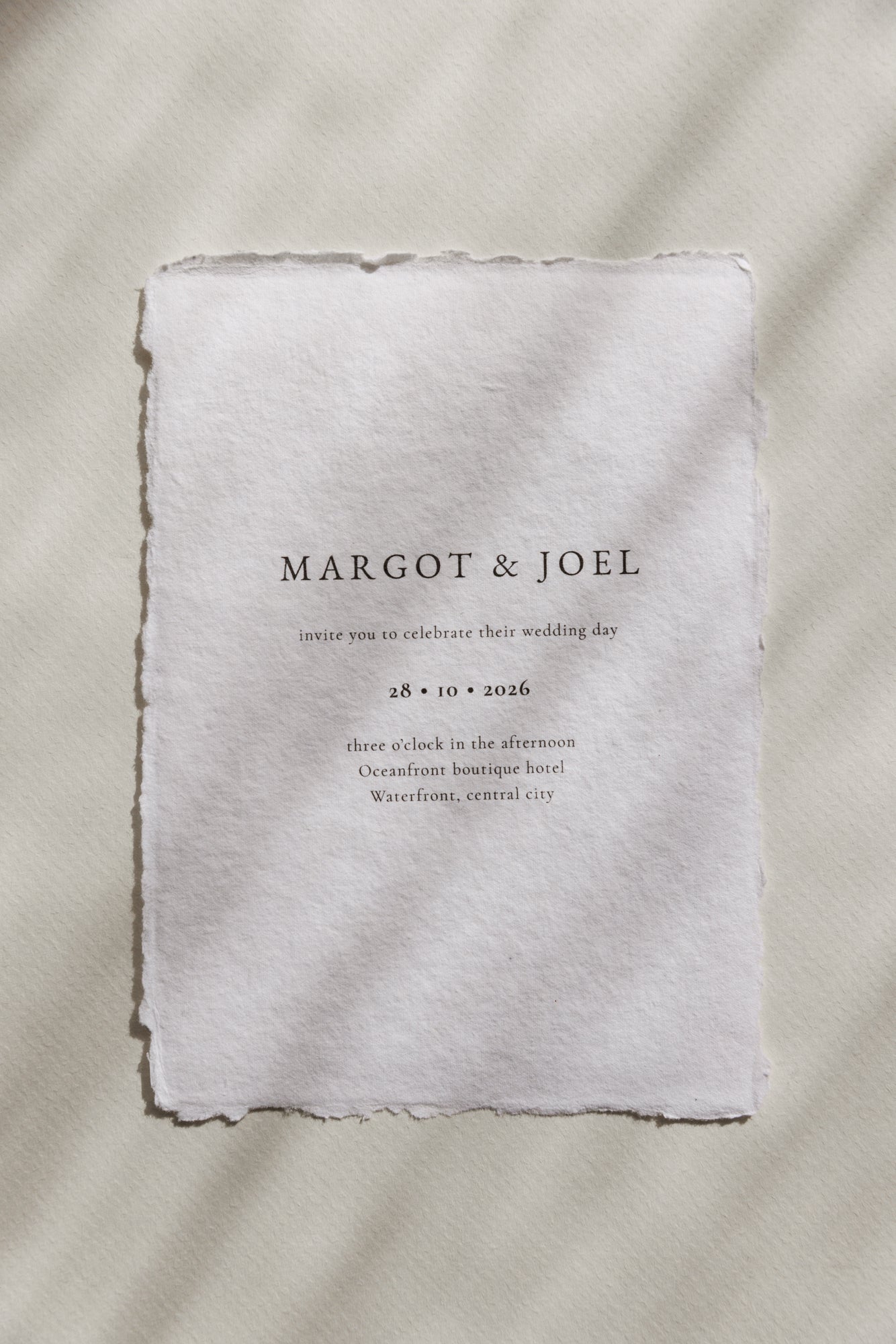 'Margot' Handmade Paper Wedding Stationery Invitation