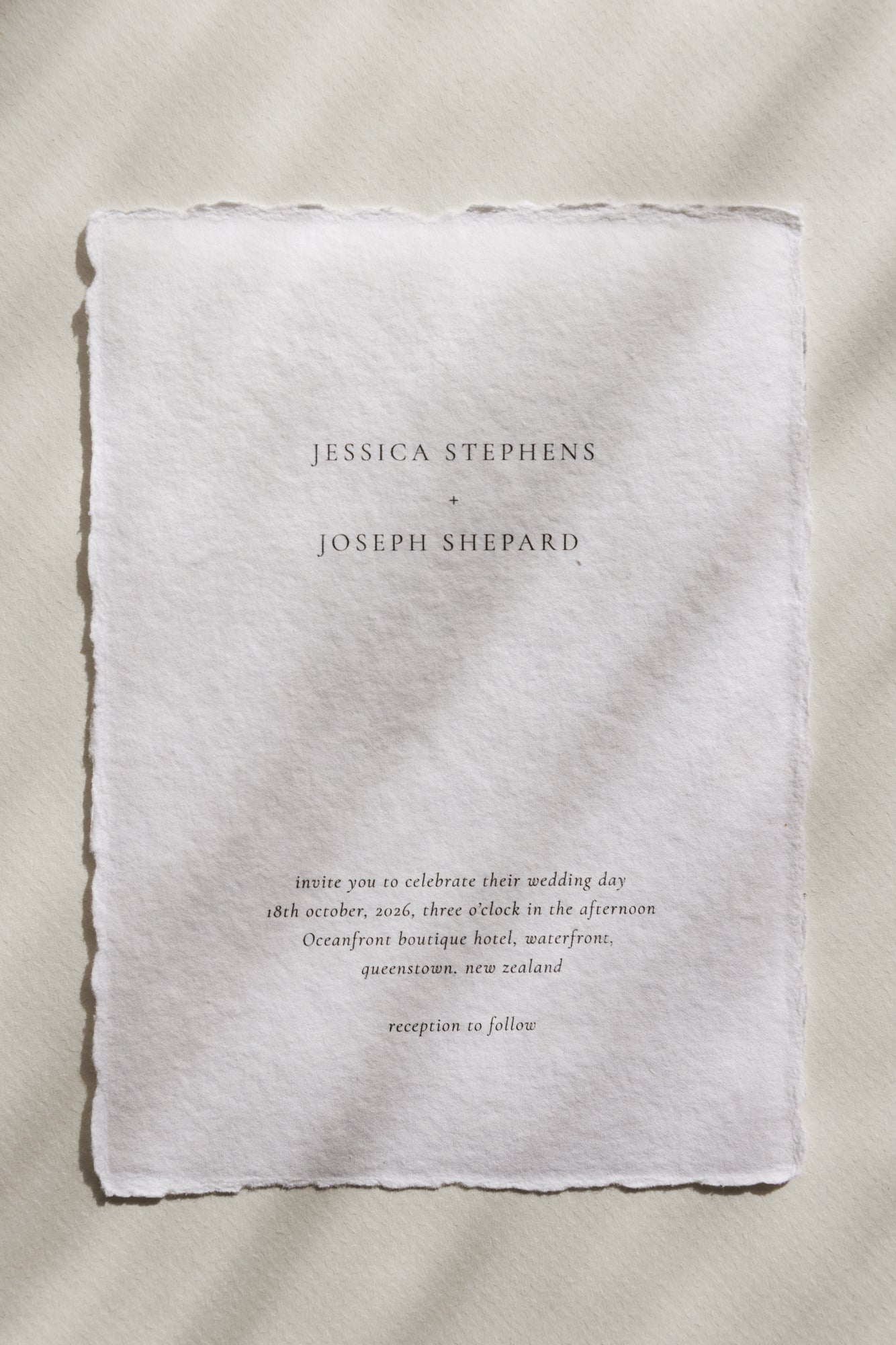 'Jessica' Handmade Paper Wedding Stationery Invitation