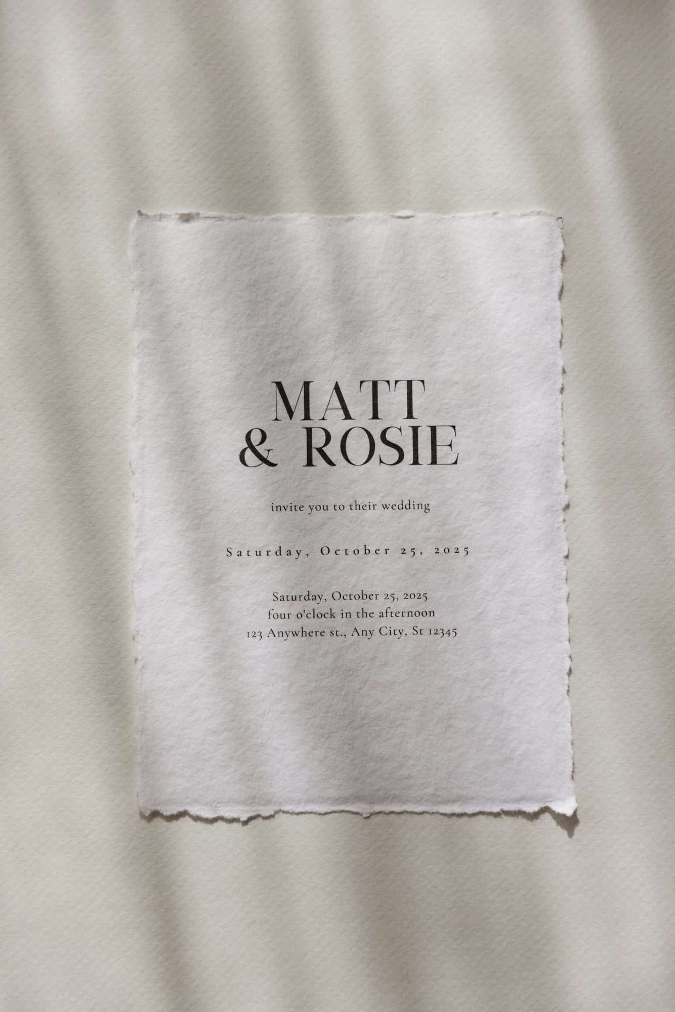 'Rosie' Handmade Paper Wedding Stationery Invitation