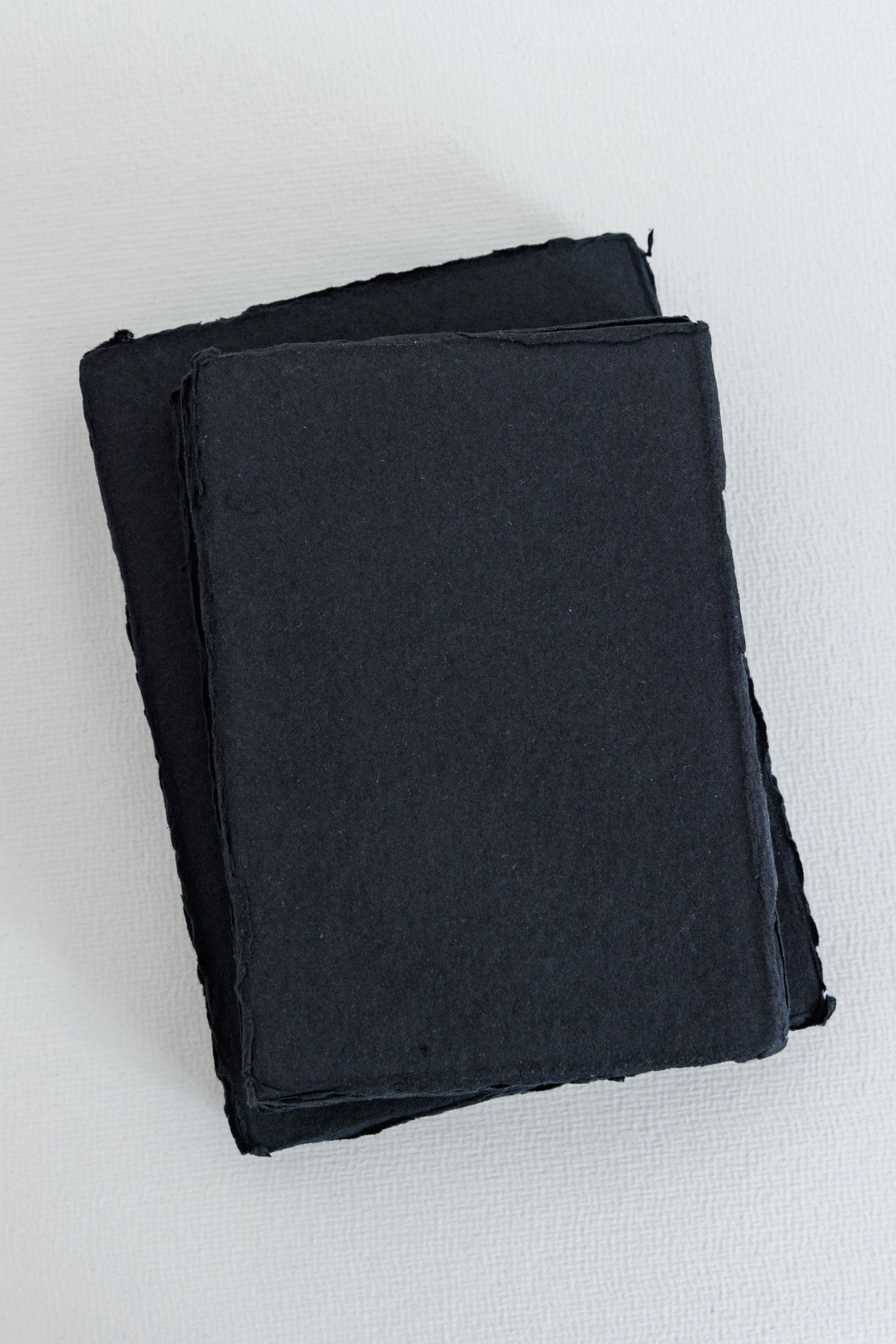 Black Deckle Edge hand made cotton rag paper