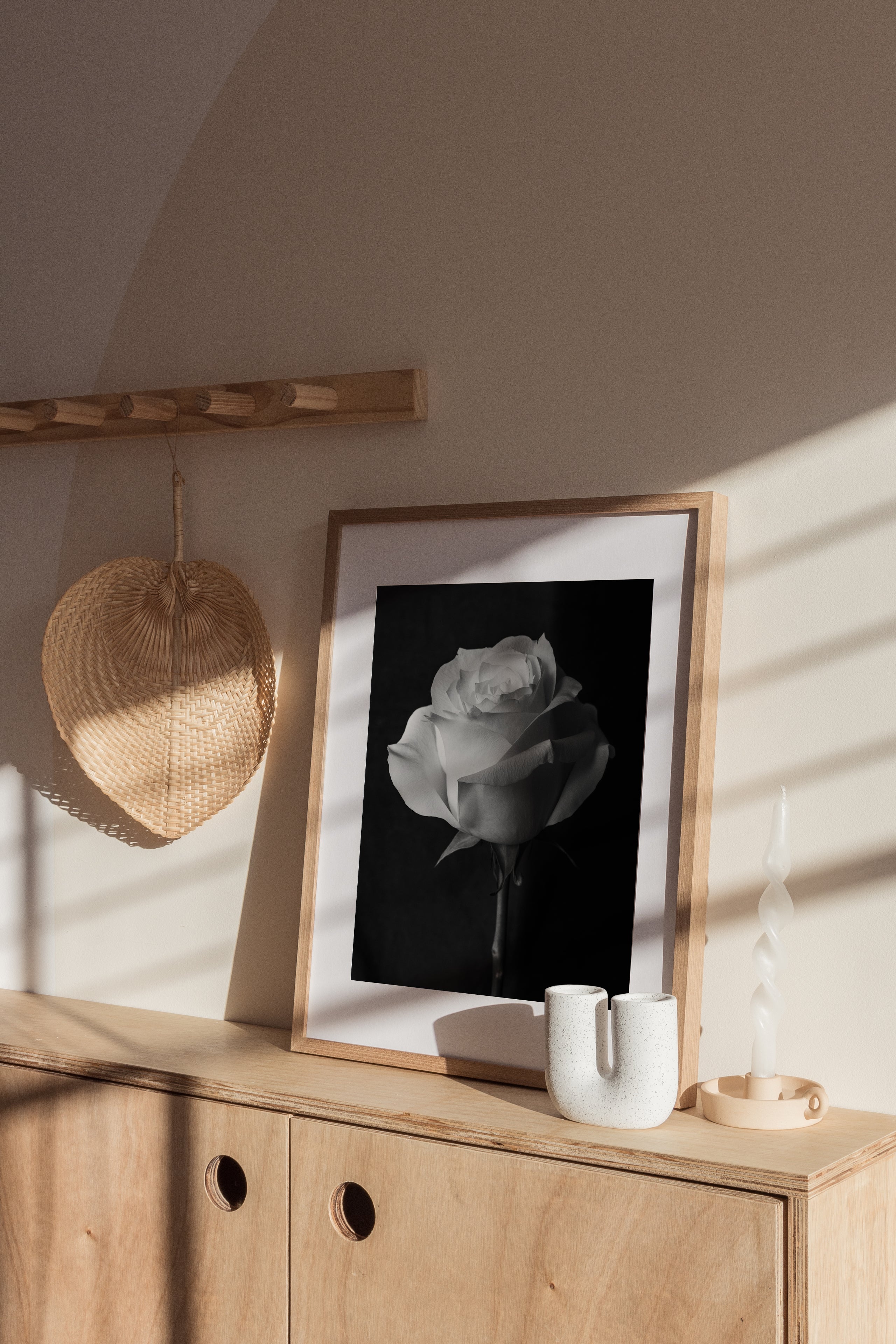 Quiet Elegance • Rose Black and White Fine Art Print