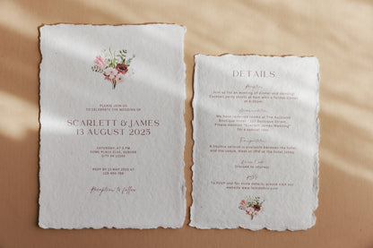 'Scarlett + James' Handmade Paper Wedding Stationery Invitation Suite