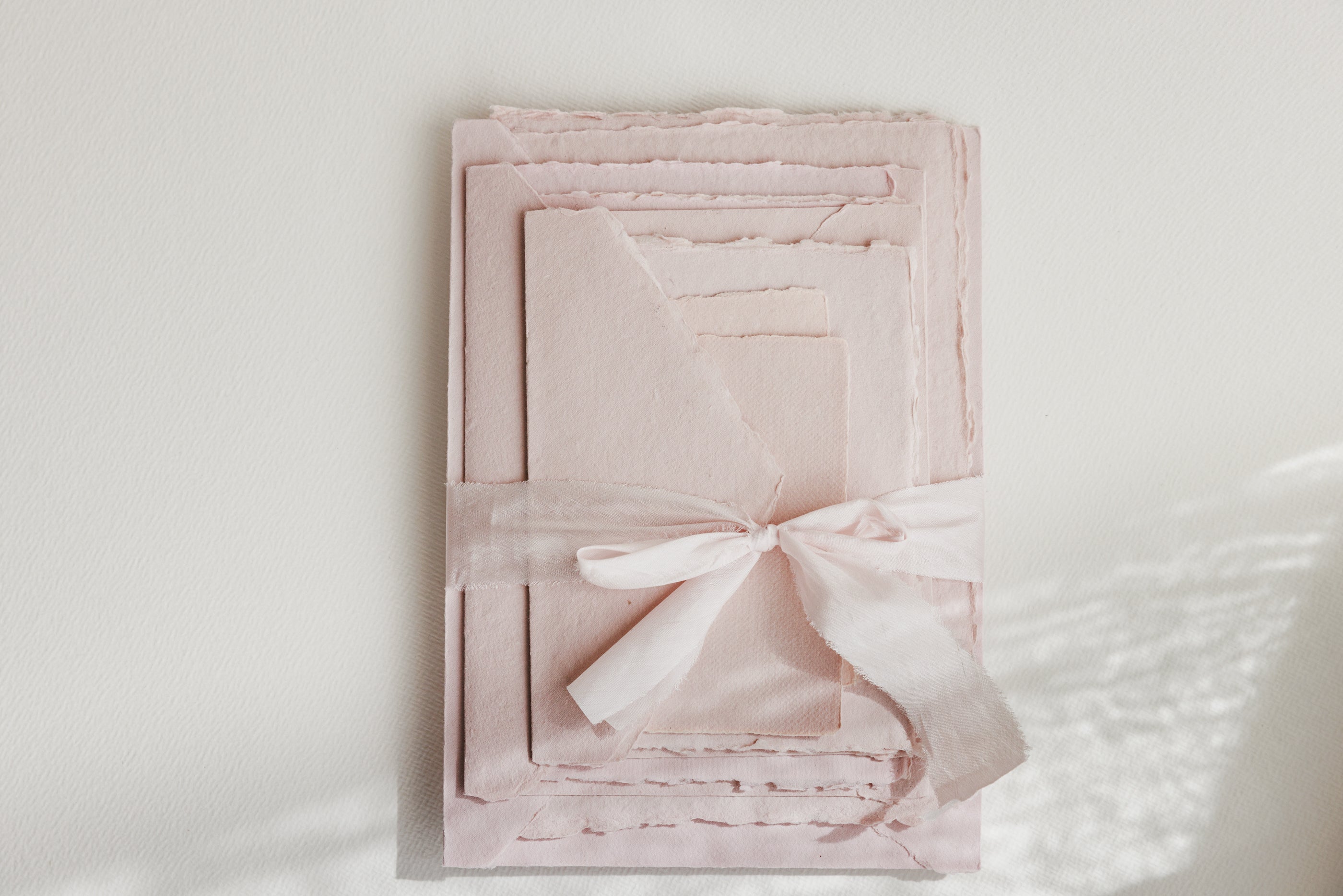 Blush Deckle Edge Handmade Cotton Rag Paper