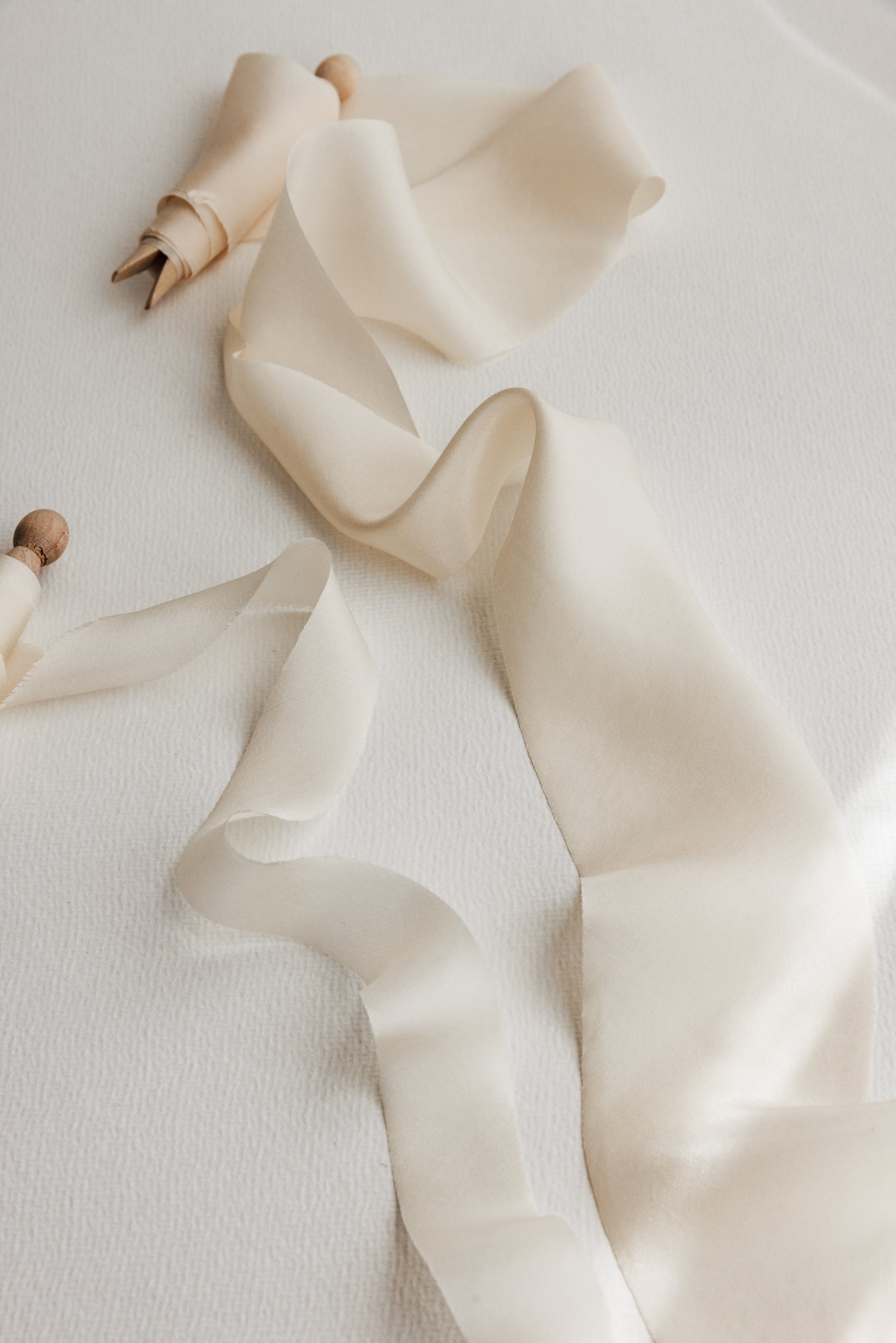 Warm Ivory Silk Ribbon