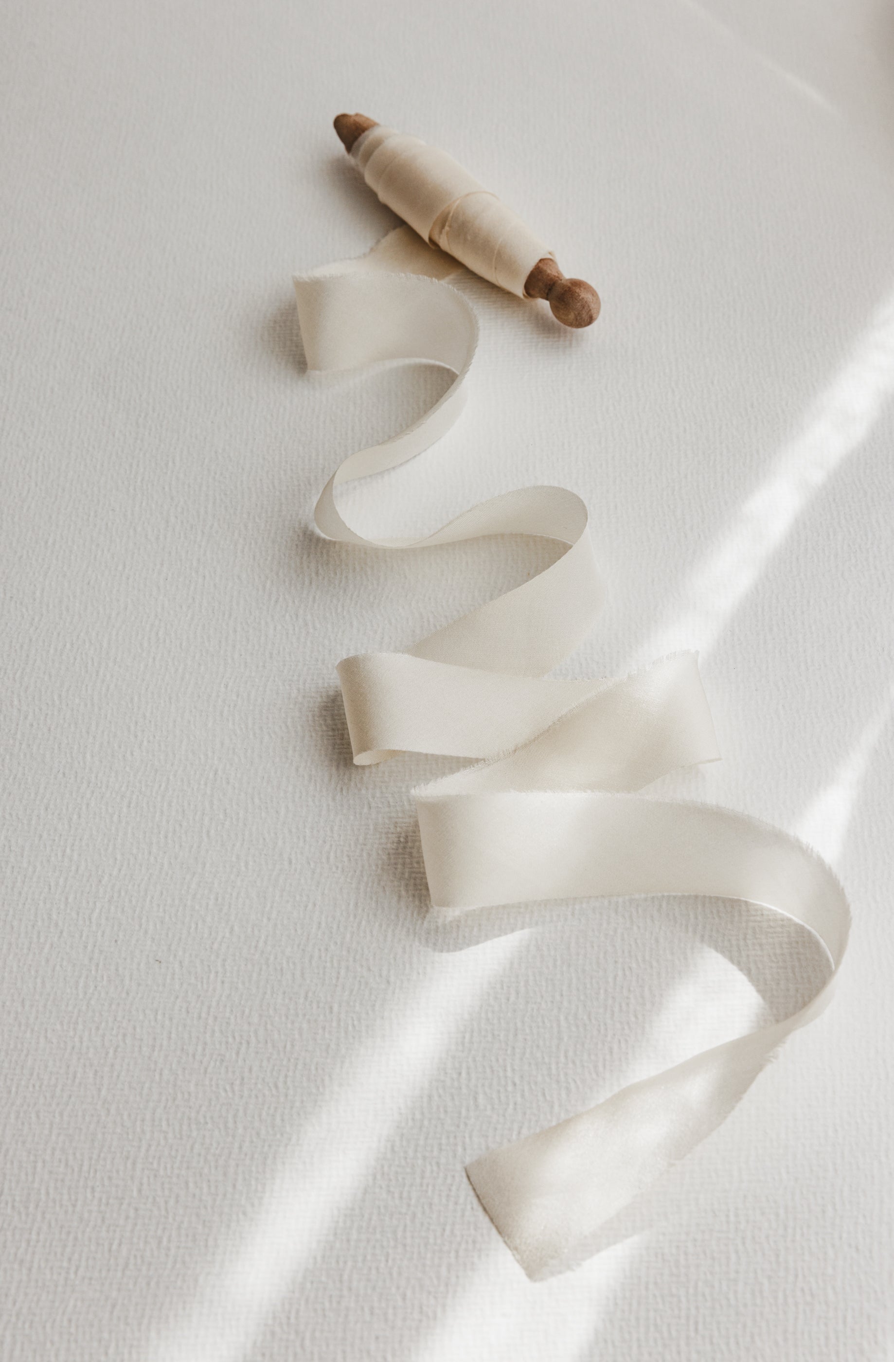 Warm Ivory Silk Ribbon