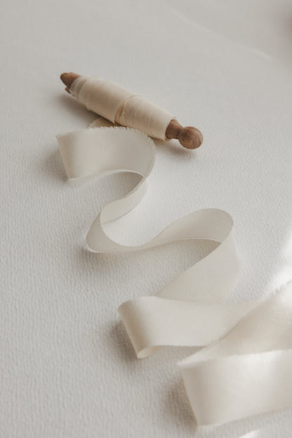 Warm Ivory Silk Ribbon