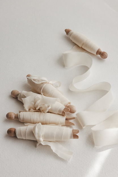 Warm Ivory Silk Ribbon