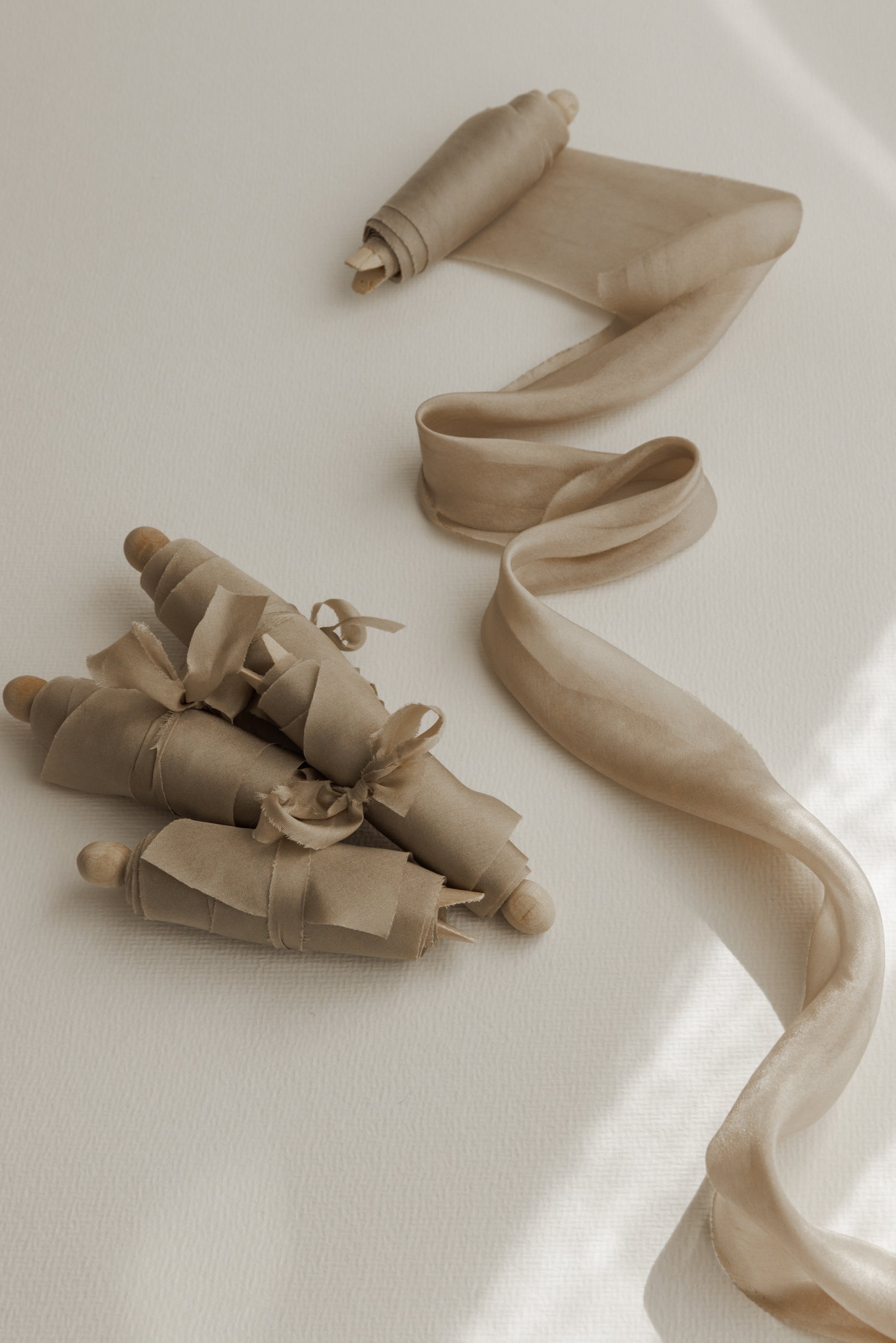 Almond Habotai Silk Ribbon