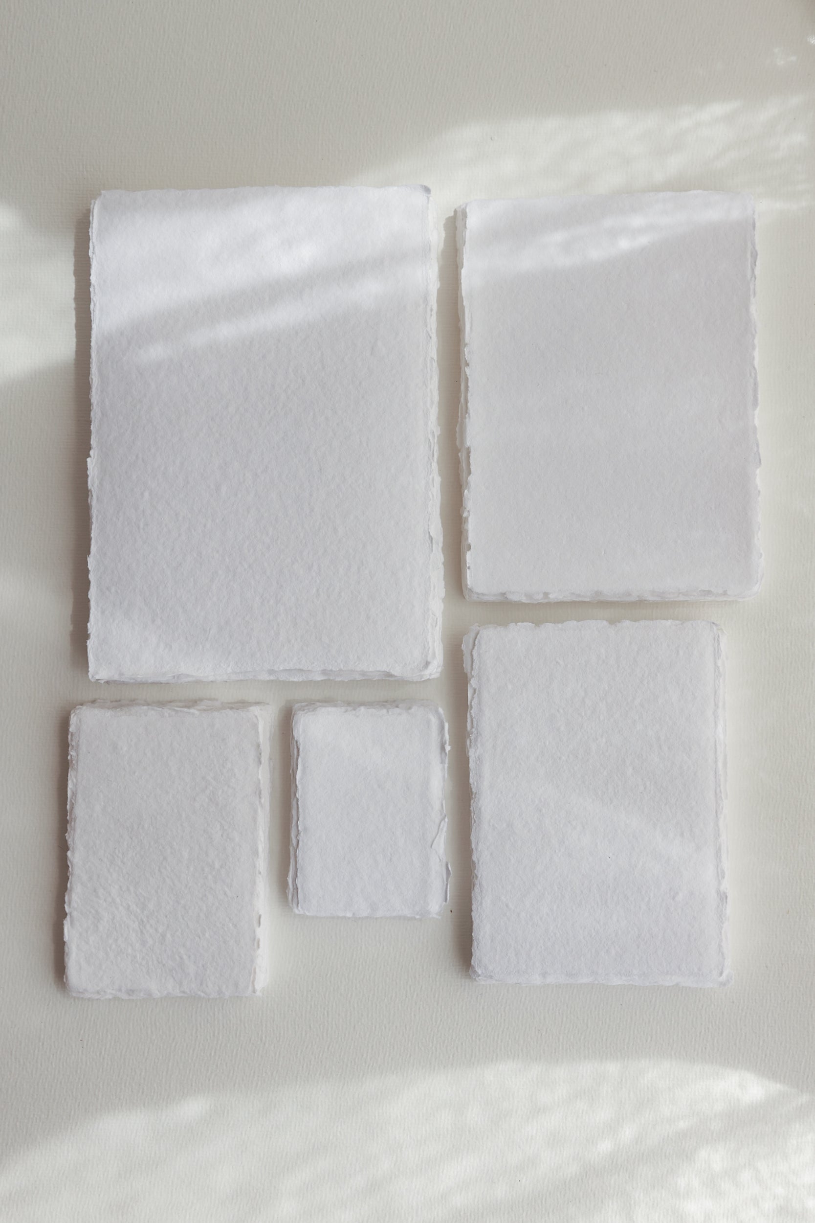 White Handmade Cotton Rag Deckle Edge Paper