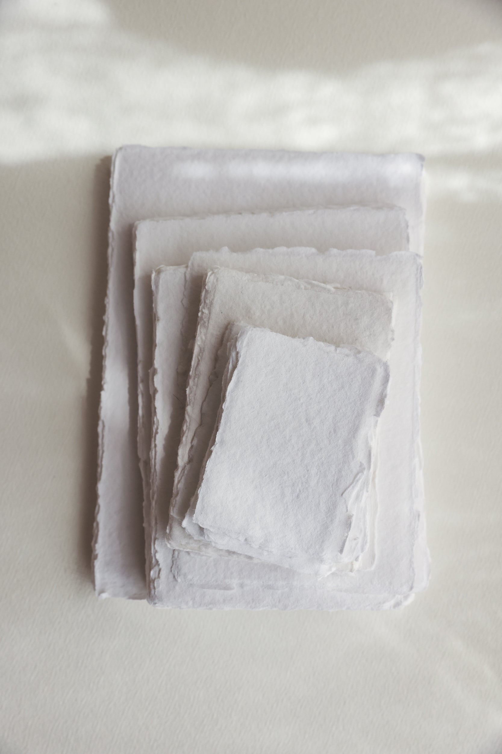 White Handmade Cotton Rag Deckle Edge Paper