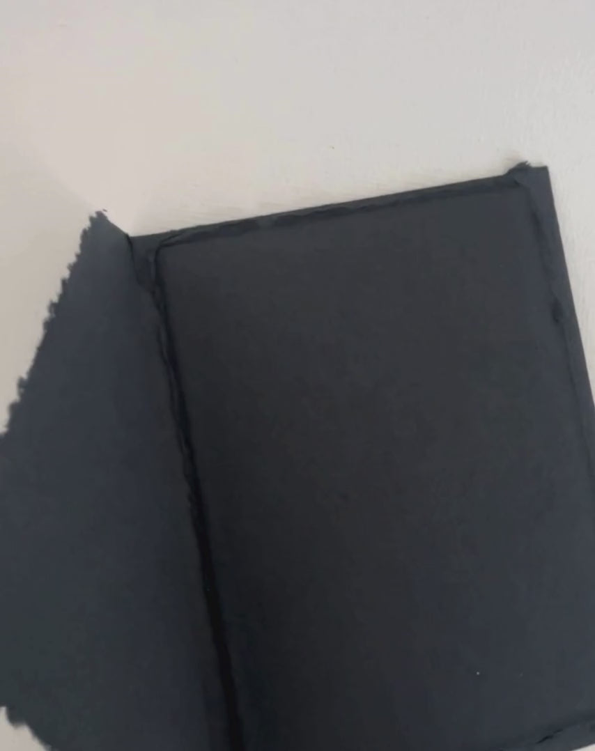 Black Handmade Deckle Edge Cotton Rag Envelopes