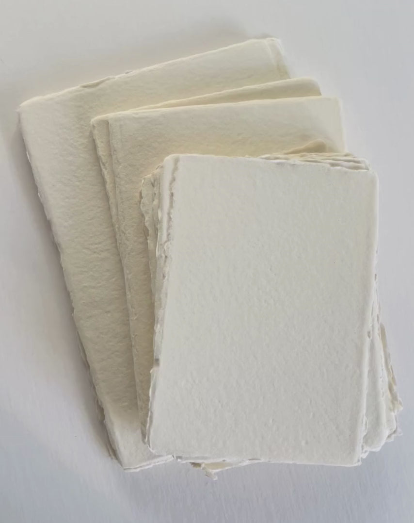 Cream Handmade Deckle Edge Cotton Rag Paper