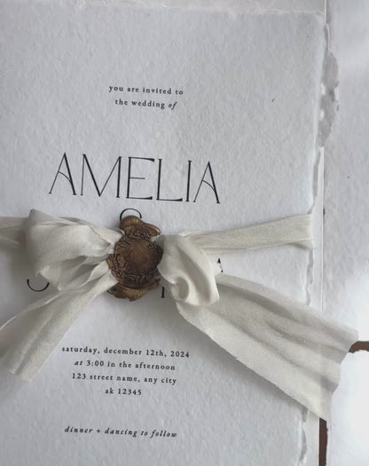 'Amelia' Handmade Paper Wedding Stationery Invitation Suite