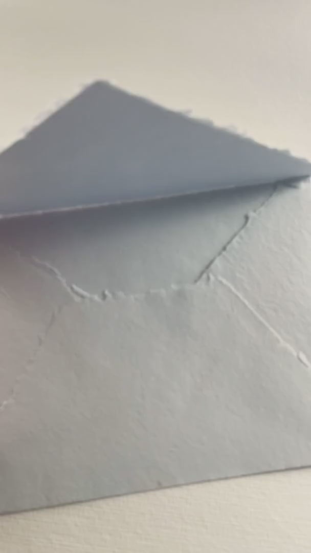Powder Blue Deckle Edge Cotton Rag Envelopes