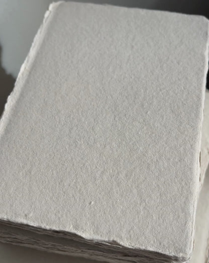 Beige Deckle Edge Handmade Cotton Rag Paper